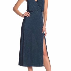 Slit Midi Dress Surplice